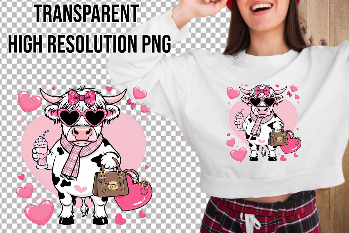 Valentine's day Cow Sublimationclipa, an Illustration by Wow Magic (Photo 4 of 4)