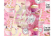 Breakfast digital paper, morning, a Pattern Graphic by Collart Studio (Thumbnail 2 of 6)