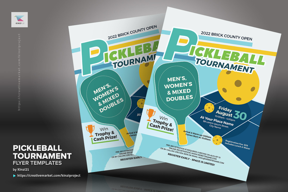 Pickleball Tournament Flyer Template, a Flyer Template by kinzi21 (Photo 2 of 4)