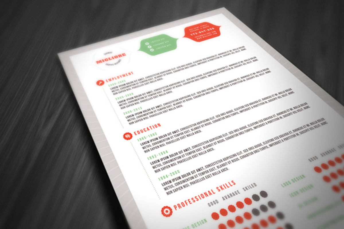 Colorful Resume Template, a Resume Template by vandelay