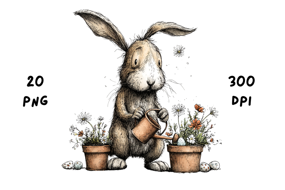 Whimsical Floral Easter Rabbit, an Animal Illustration by GiraffeCreative (Photo 20 of 20)