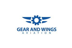 Gear with wings aviation services, a Transportation Illustration by LogosDen