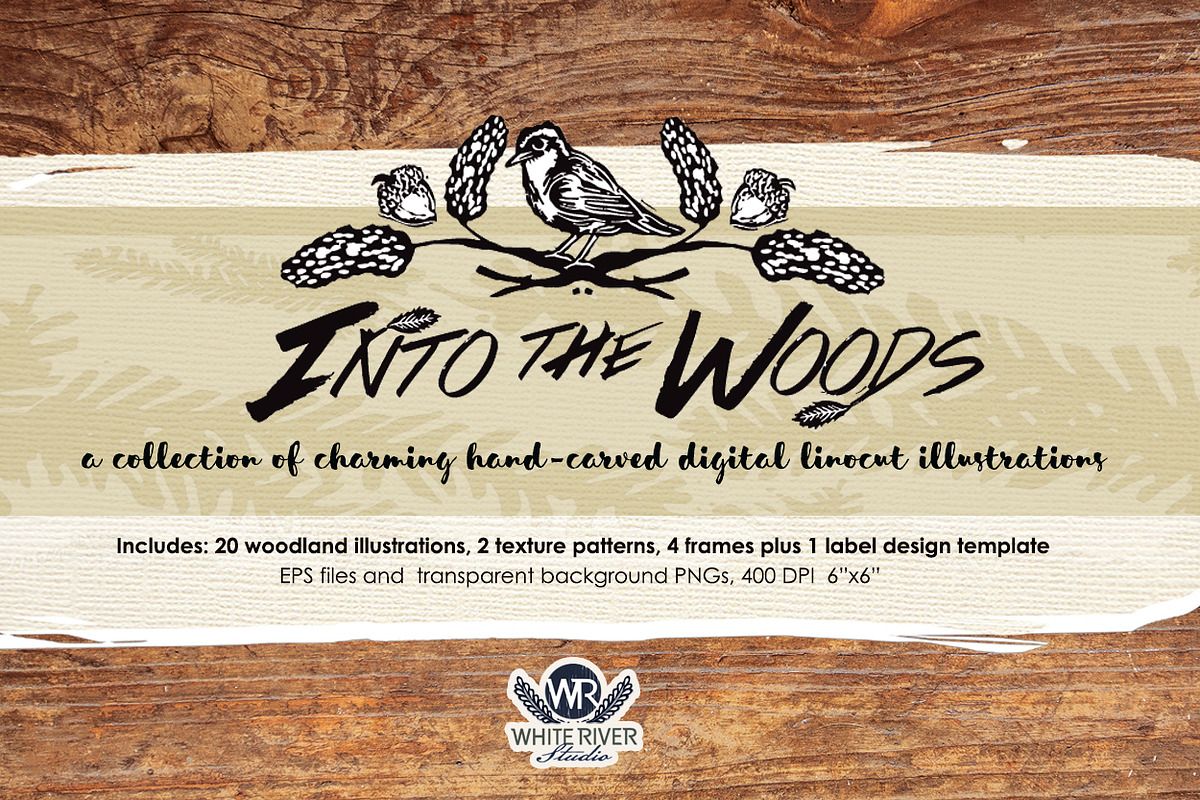 Into The Woods Linocuts, an Illustration by WhiteRiverStudio (Photo 1 of 10)