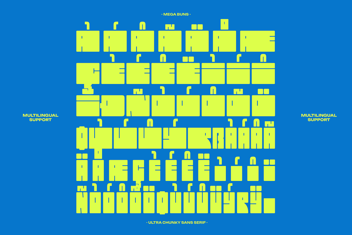 Mega Buns | Ultra Chunky Sans, a Sans Serif Font by Denustudios (Photo 11 of 13)