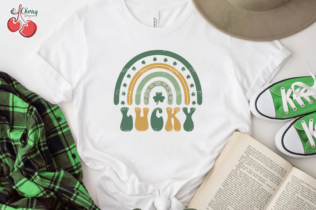 Lucky Rainbow Retro Patrick Day SVG, a Graphic by Cherry.designs (Photo 2 of 4)