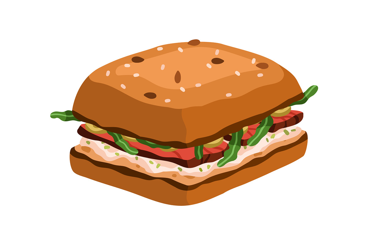 Sandwiches, toasts and burgers set, a Food Illustration by Good Studio (Photo 12 of 21)