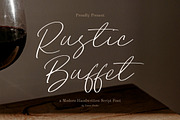 Rustic Buffet Font, a Script Font by Timurtype (Thumbnail 1 of 7)