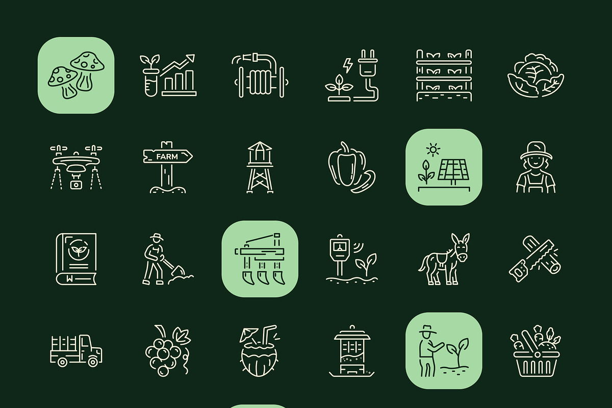 Farm and Agriculture Icon Collection, an Outline Icon by Prosymbols (Photo 8 of 8)