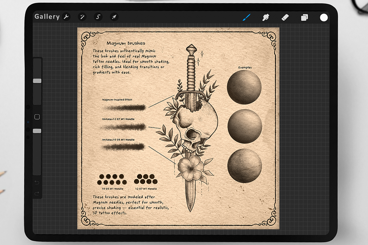 70 Tattoo Brushes for Procreate, a Brushes & More by Disyukov (Photo 5 of 11)
