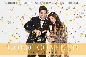 Gold Confetti Overlays