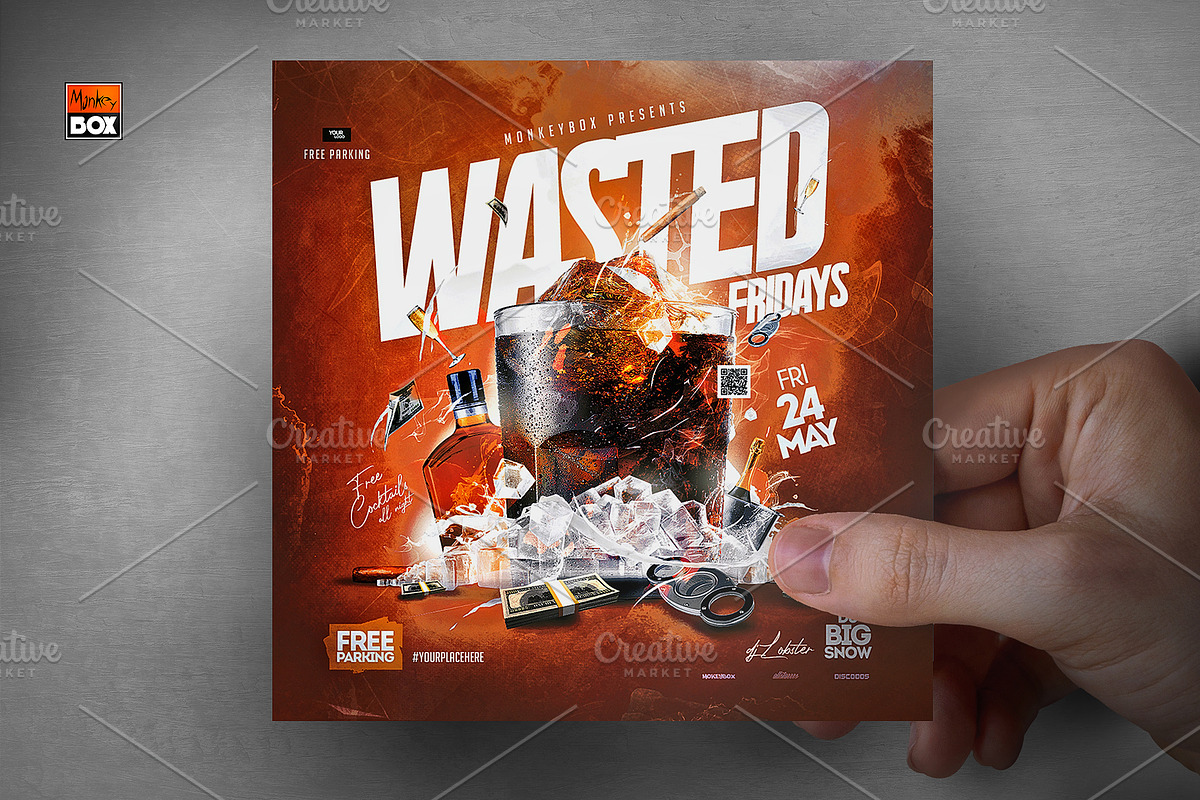 Wasted Fridays Flyer, a Flyer Template by MonkeyBOX (Photo 3 of 3)