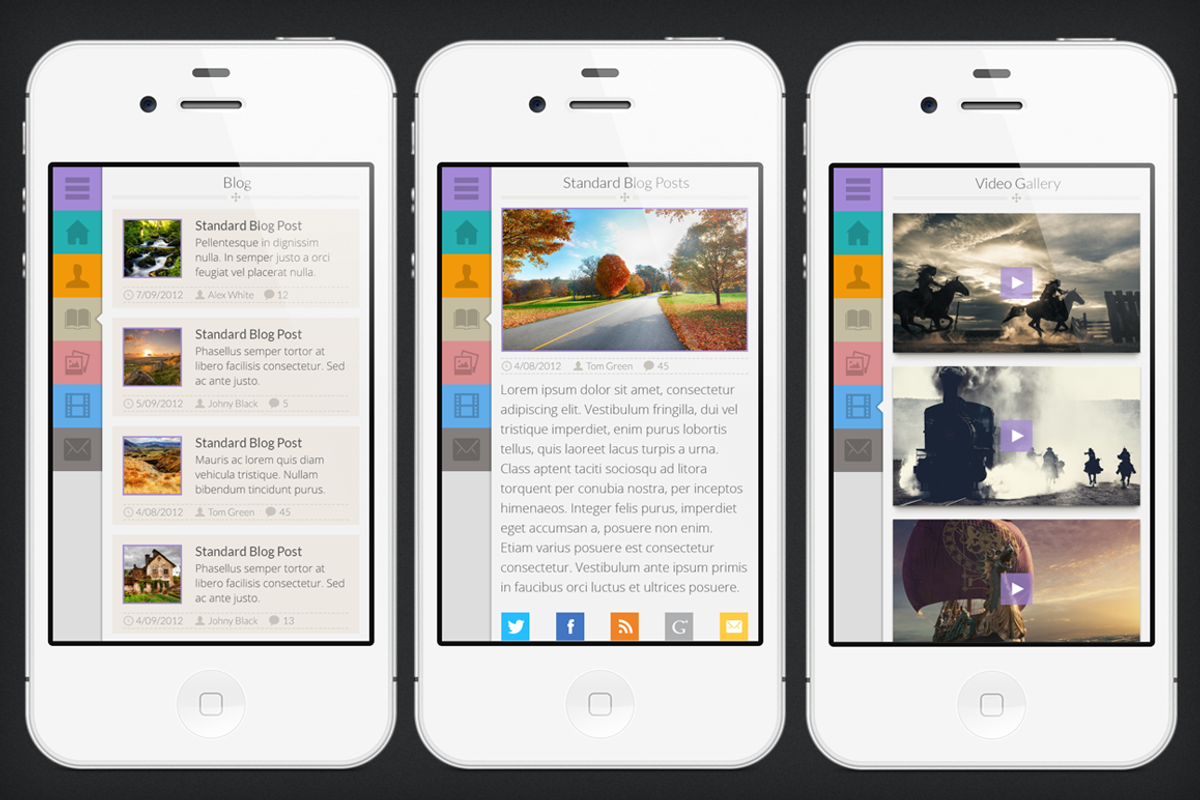 Personal blog - mobile template, a Websites & App Template by yukozlovskiy