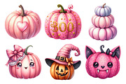 Pink Halloween Pumpkin Clipart, an Illustration by Daily.Designs (Thumbnail 4 of 5)