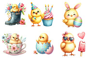 Watercolor Cute Chick Clipart, an Illustration by DreamArtGraphic (Thumbnail 3 of 5)