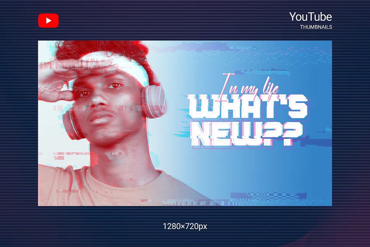 Glitch YouTube Thumbnails, a Social Media Template by Andrew Skoch Design (Photo 2 of 7)