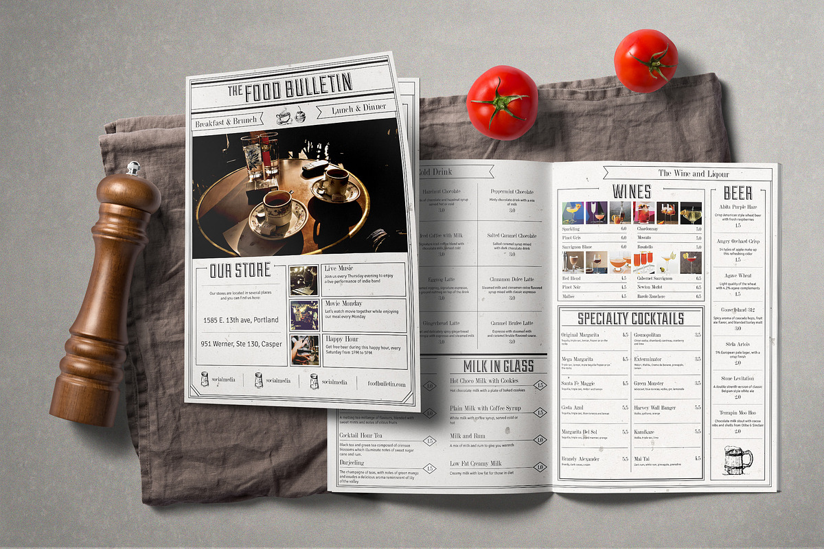 Bulletin Food Menu, a Brochure Template by BlueRobinStudio (Photo 3 of 7)
