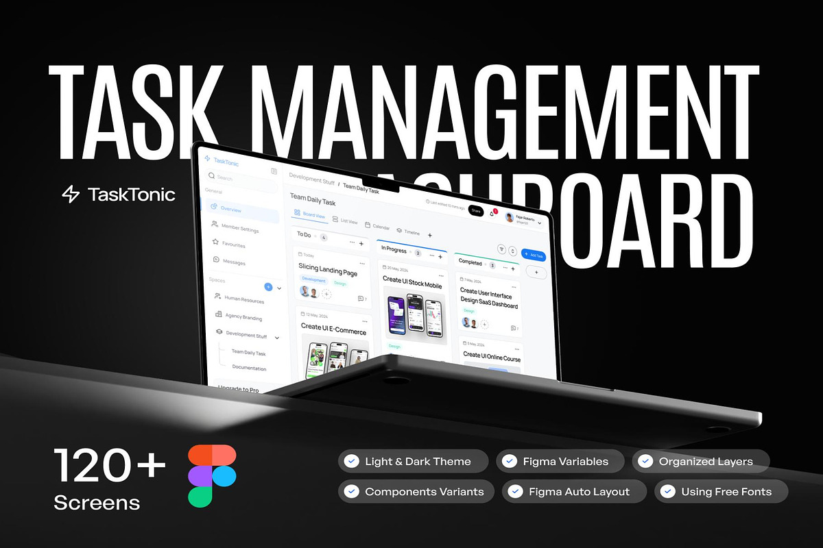 TaskTonic UI Kit Task Management UI, an UI Kit Template by Lumina_ui_ux202 (Photo 1 of 7)