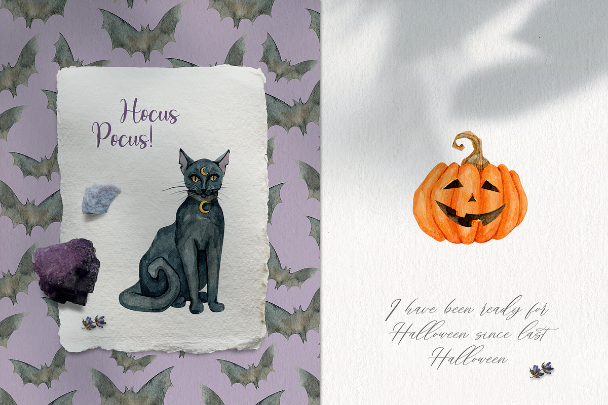 Halloween watercolor collection, a Decorative Illustration by CrystalinaShop (Photo 11 of 16)