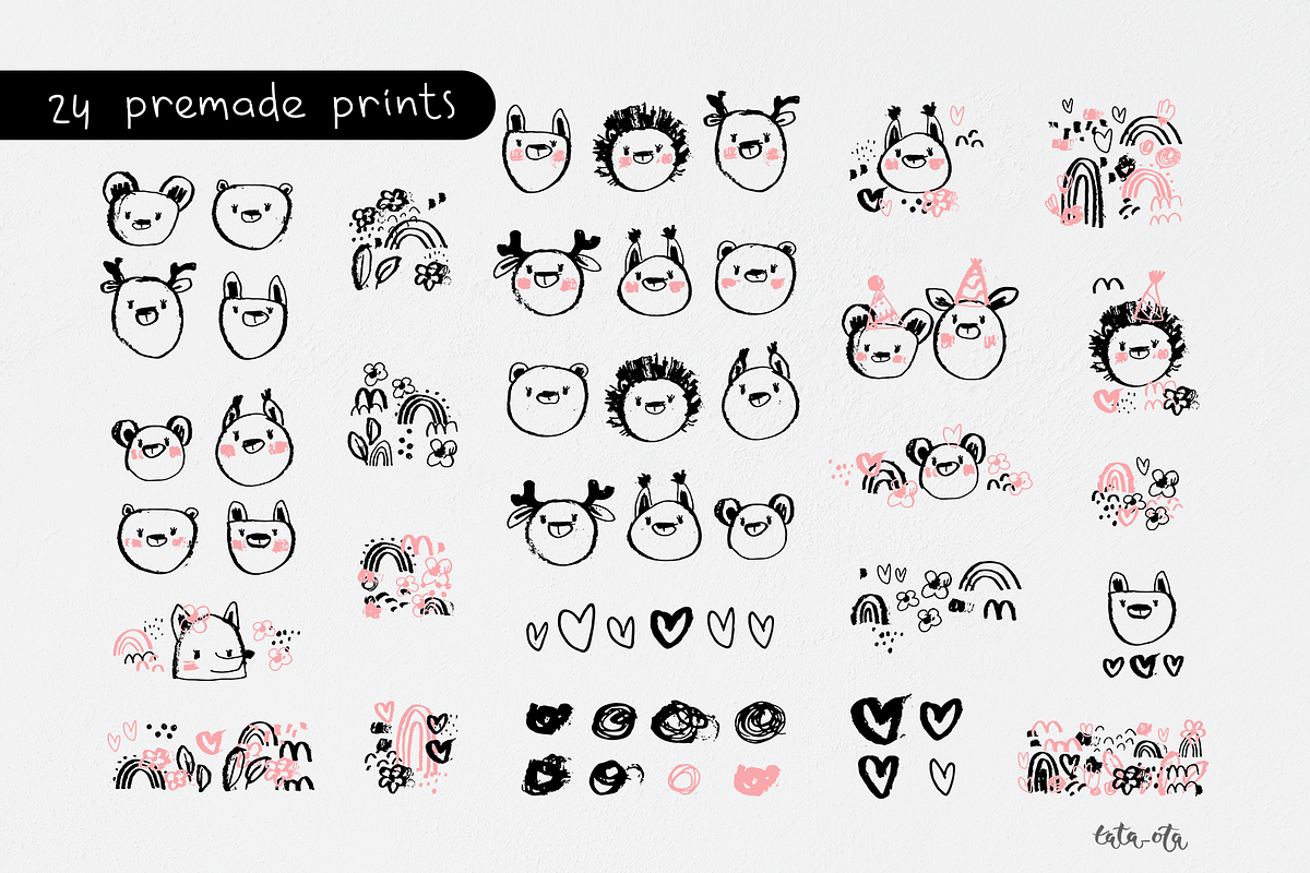 Forest animals. Clipart & patterns, an Animal Illustration by tata_ota (Photo 4 of 11)