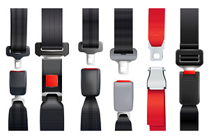 Realistic seat belts. Safety, a Transportation Illustration by Stock-Smart-Start