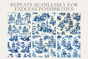 8 Pagoda Seamless Patterns, a Pattern Graphic by Inknfolly (Thumbnail 2 of 5)