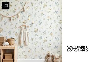 Nursery Wallpaper Mockup PSD