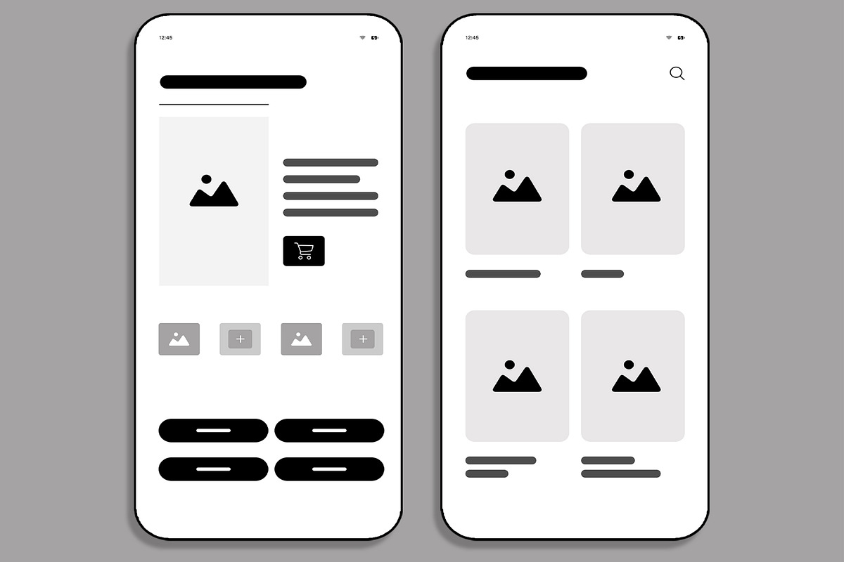 Mobile App Wireframe Template, a Wireframe Template by MightyDesign (Photo 4 of 8)