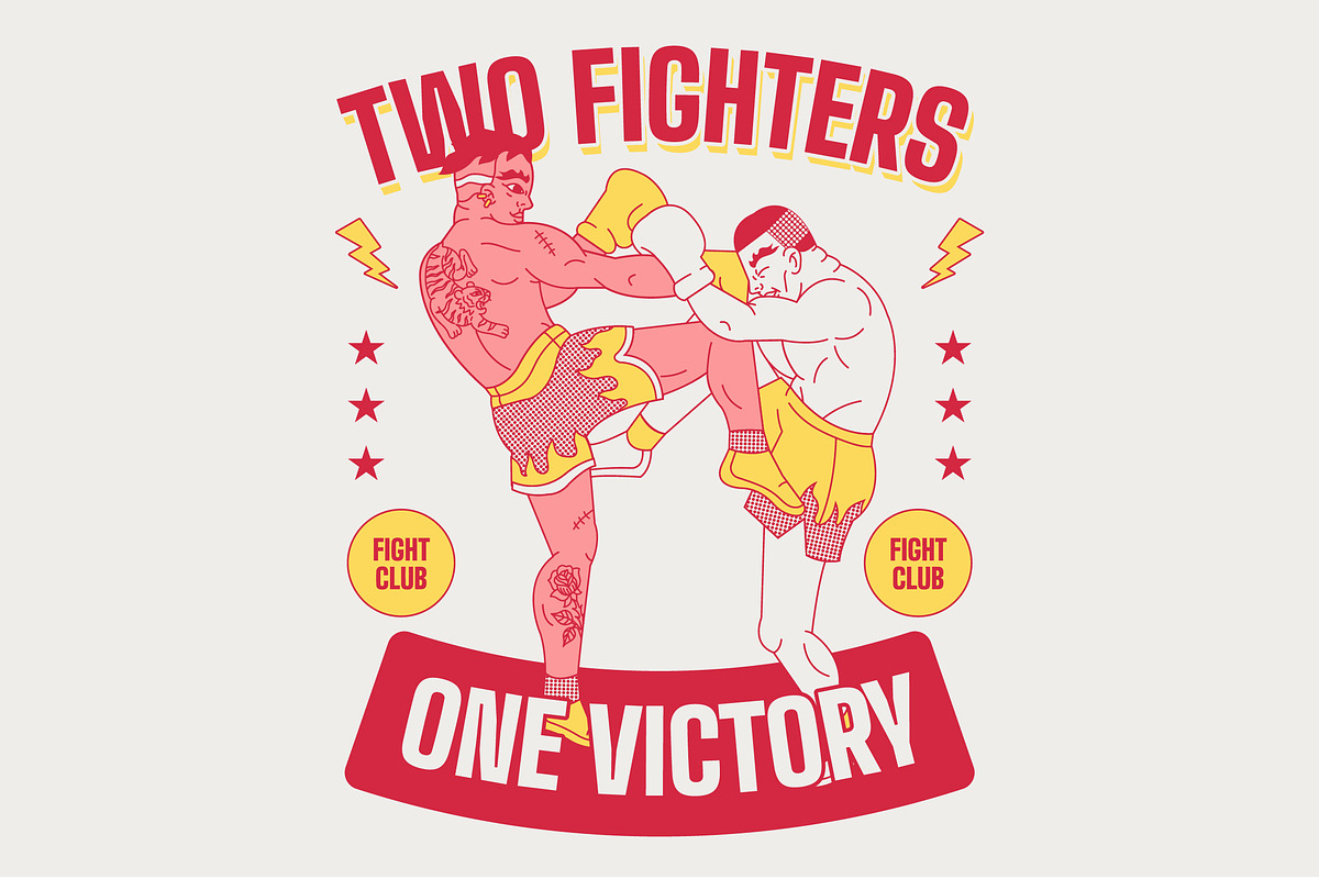 Boxing Match Full Illustration, an Illustration by graphicook