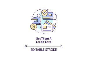 Get them credit card concept icon, an Outline Icon by IMG Visuals