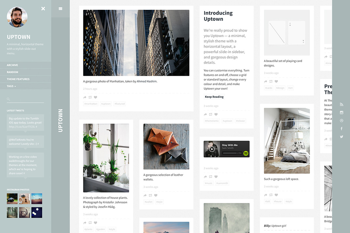 Uptown Tumblr Theme, a Websites & App Template by Themelantic (Photo 1 of 5)
