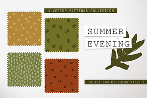 SUMMER EVENING – 4 vector patterns
