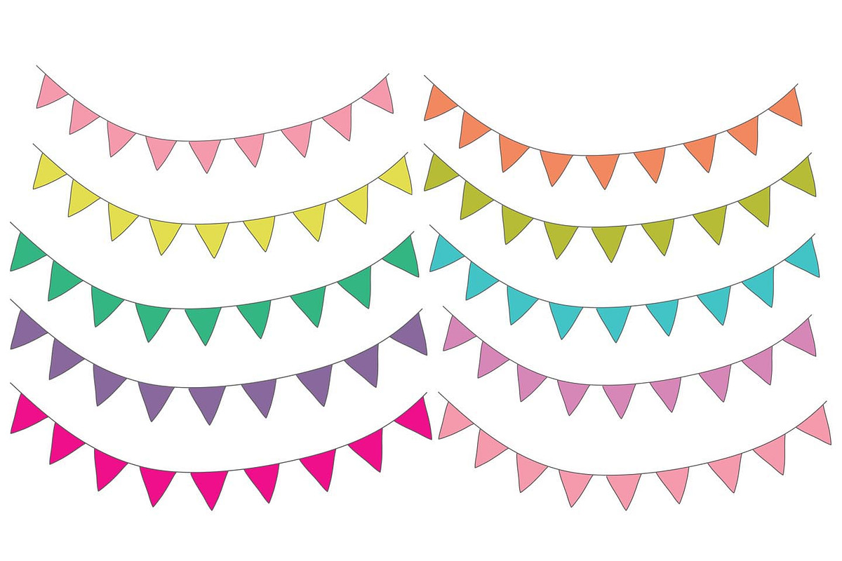 Colorful Bunting Clip Art, an Illustration by Hello Muse Design (Photo 5 of 5)