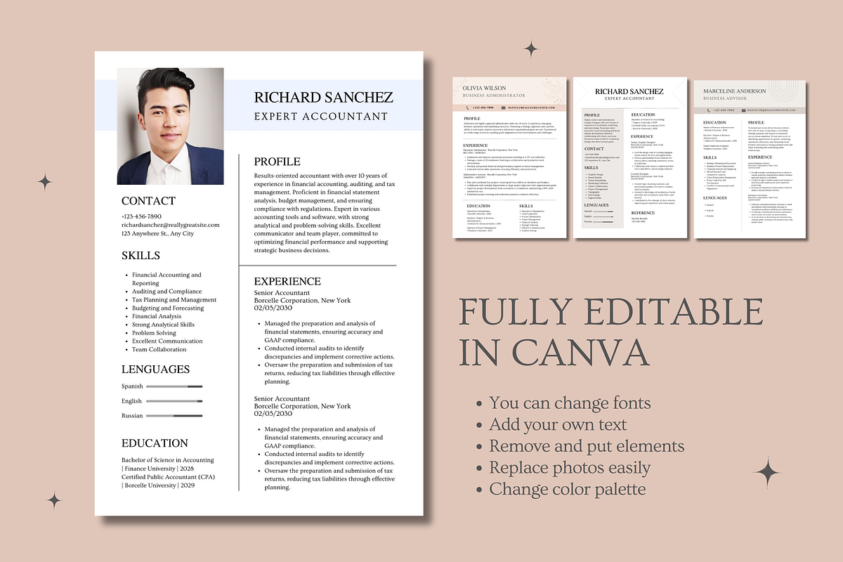 Minimalist Resume Templates Canva, a Templates & Theme by TemplateCastleStore (Photo 9 of 9)