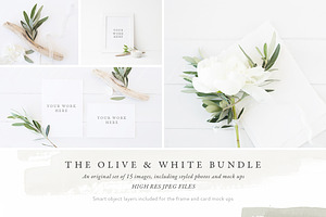 The Olive & White Mockup Bundle, a Print Template by White Hart Co.