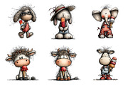 Whimsical Farm Animals Clipart, an Illustration by SinaCreation (Thumbnail 2 of 7)