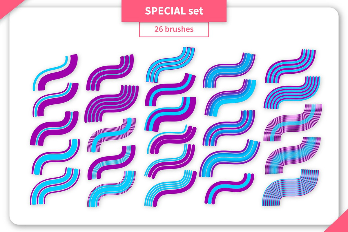 Outline MULTI LINE Brush set, a Brush Add-On by Magnatype (Photo 3 of 9)