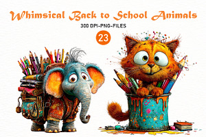 Whimsical Back to School Animals, a Seasonal Illustration by Designworld