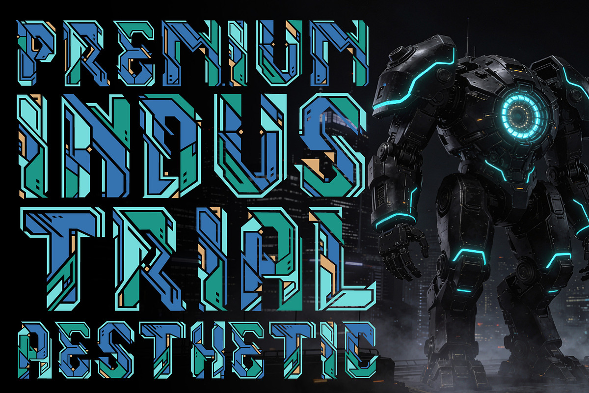 APEX MECHA – Mecha Robotic Typeface, a Sans Serif Font by HypeWorksCo (Photo 5 of 9)