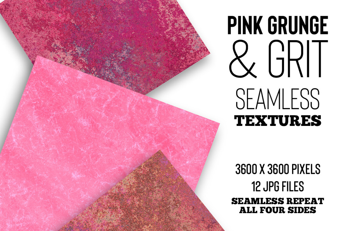 Pink Grunge & Grit Seamless Textures, a Texture Graphic by Skritch Studio (Photo 1 of 7)