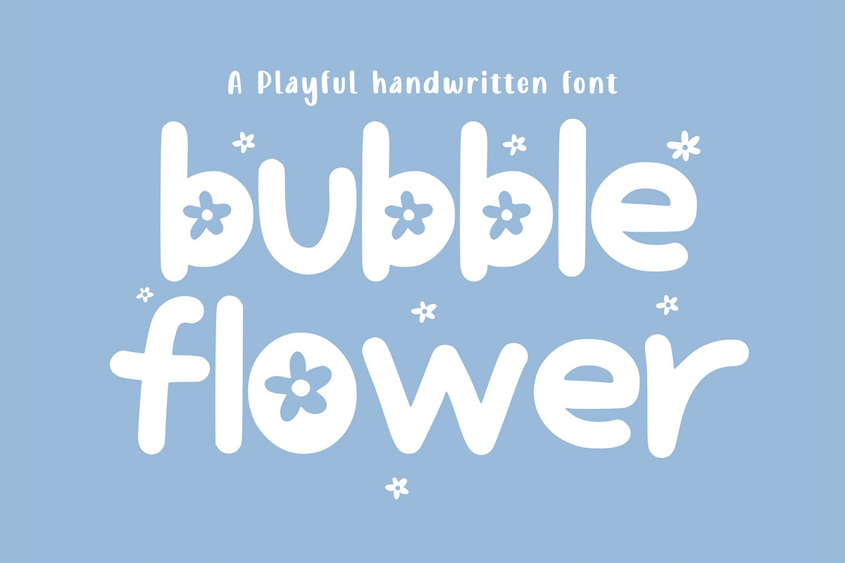 Bubble Flower- Handwritten font, a Handwritten Font by Waterystrokes (Photo 1 of 8)