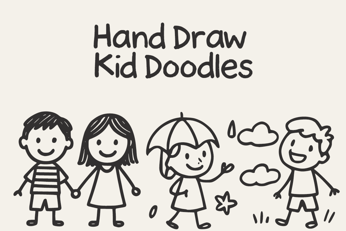 Children’s Scribbles Fun Kids Doodle, a Handwritten Font by cocodesign (Photo 2 of 7)