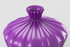 Shiny Decorative Vase In Purple Tone