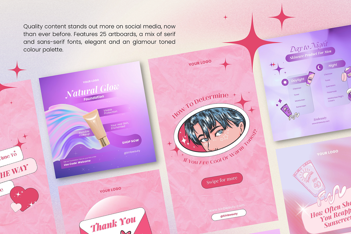 Instagram Beauty Skincare | CANVA PS, a Social Media Template by Hydric Design (Photo 3 of 6)
