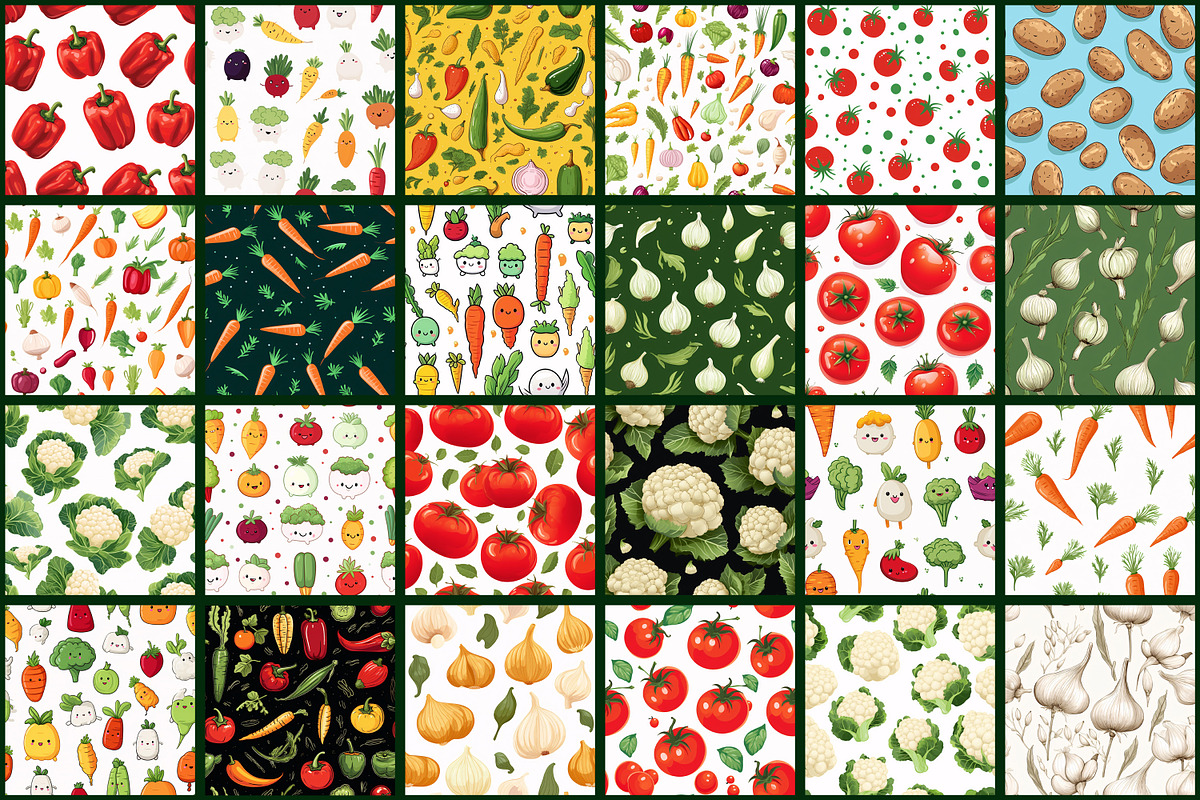 Vegetables Pattern, a Pattern Graphic by Forhadx5 (Photo 8 of 12)