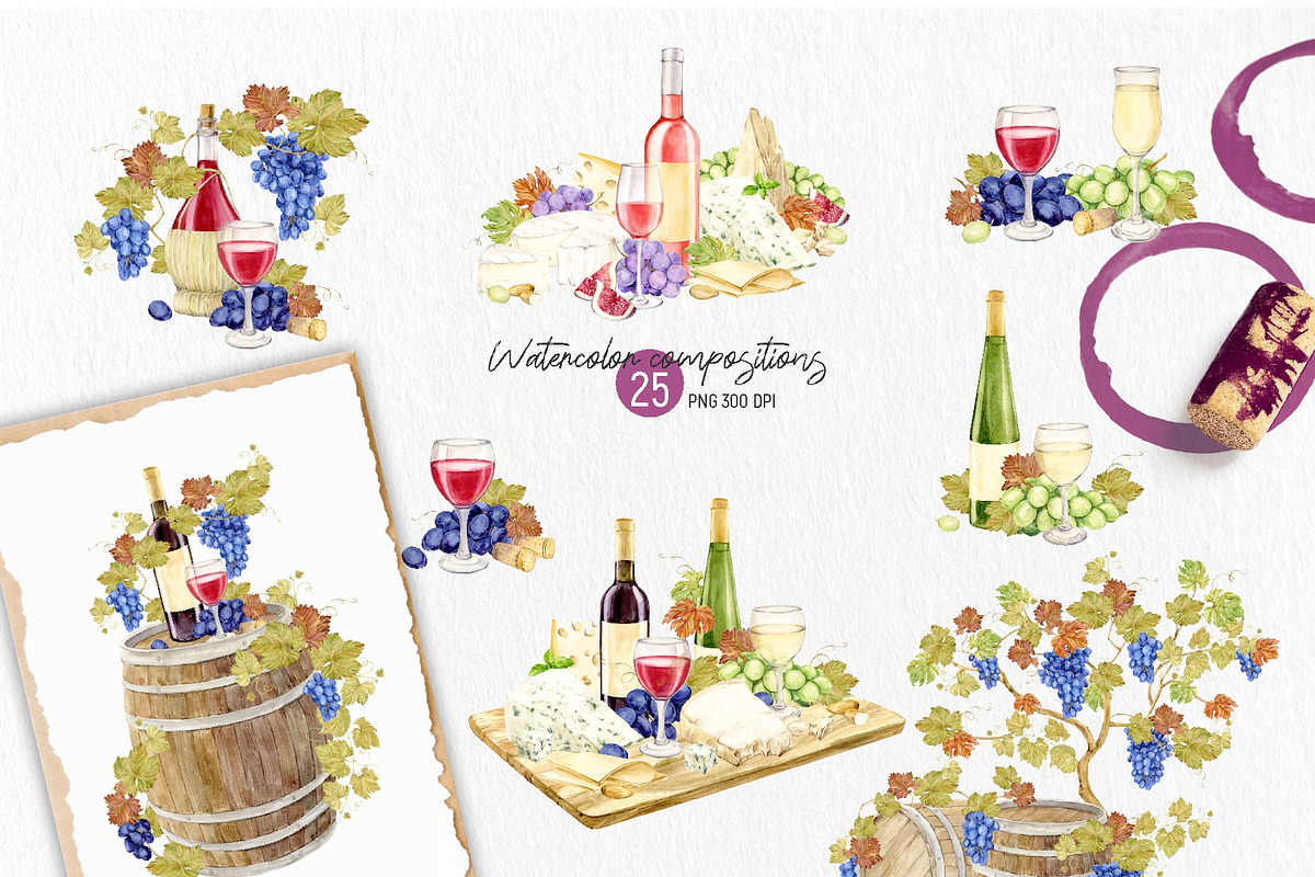 Craft WINE. Watercolor set, an Illustration by Tata Pilip (Photo 6 of 16)