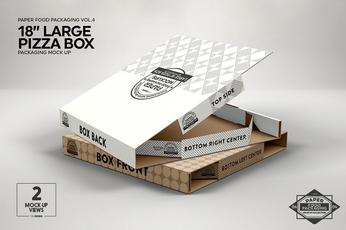 Large 18 Pizza Box Packaging Mockup, a Packaging Mockup by INCDesign (Photo 3 of 7)