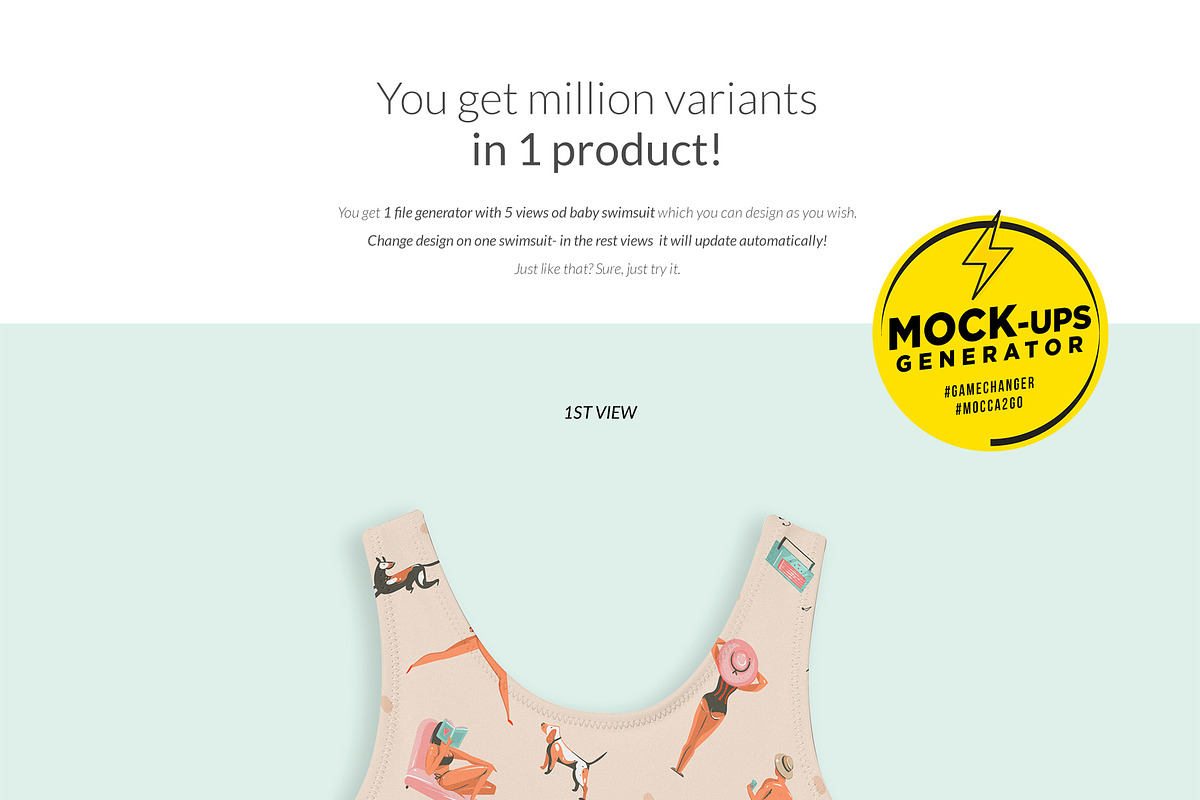 Baby/ Female Swimsuit 5xMock-ups, a Print Template by Mocca Mockups Store (Photo 3 of 5)