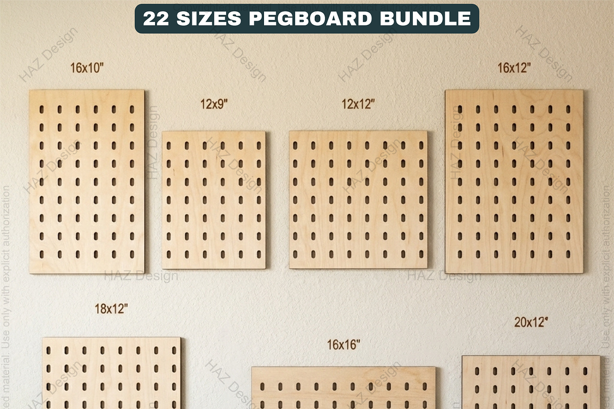 22 Size Pegboard Bundle Laser Cut, a Graphic by AtacanDigital (Photo 5 of 8)