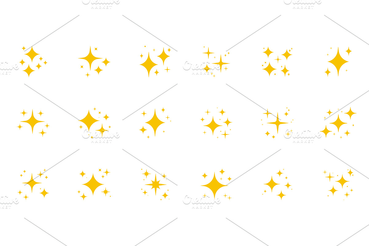 Sparkle Starburst Solid Icon Set, an Object Illustration by Vector Creator