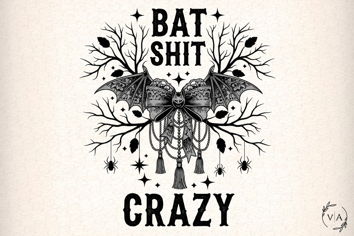 Bat Bow Crazy PNG, Funny Halloween, an Illustration by Craft Nest (Photo 1 of 6)